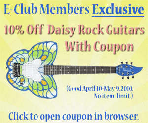 E-Club Members Coupon 10% Off Daisy Rock