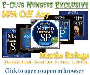 30% Off All Martin Strings