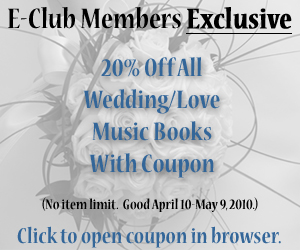 E-Club Members Coupon 20% Off All Wedding/Love Music Books