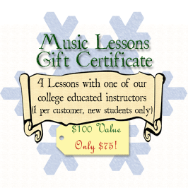 Music Lesson Packages for New Students - 4 Lessons for $75